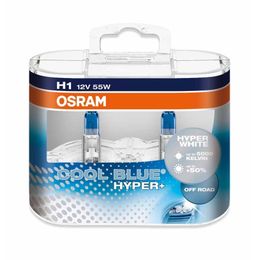 H1 лампы 12V-55W (P14,5s) Osram Cool Blue Hyper DuoBox (бело-голубоват. свет) 62150CBH-HCB H1 лампы 12V-55W (P14,5s) Osram Cool Blue Hyper DuoBox (бело-голубоват. свет) 62150CBH-HCB